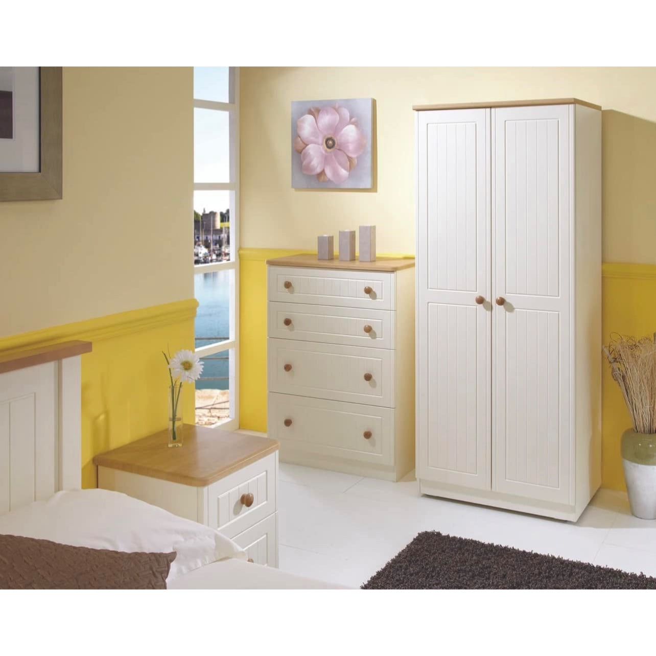 Cream & Oak 2 Door Wardrobe