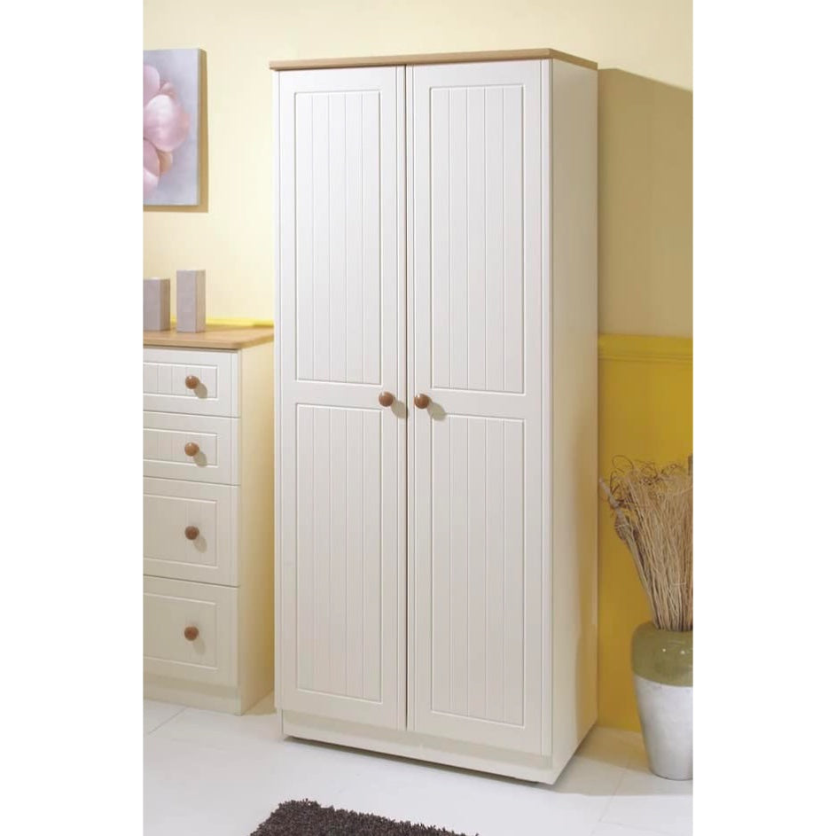 Cream & Oak 2 Door Wardrobe