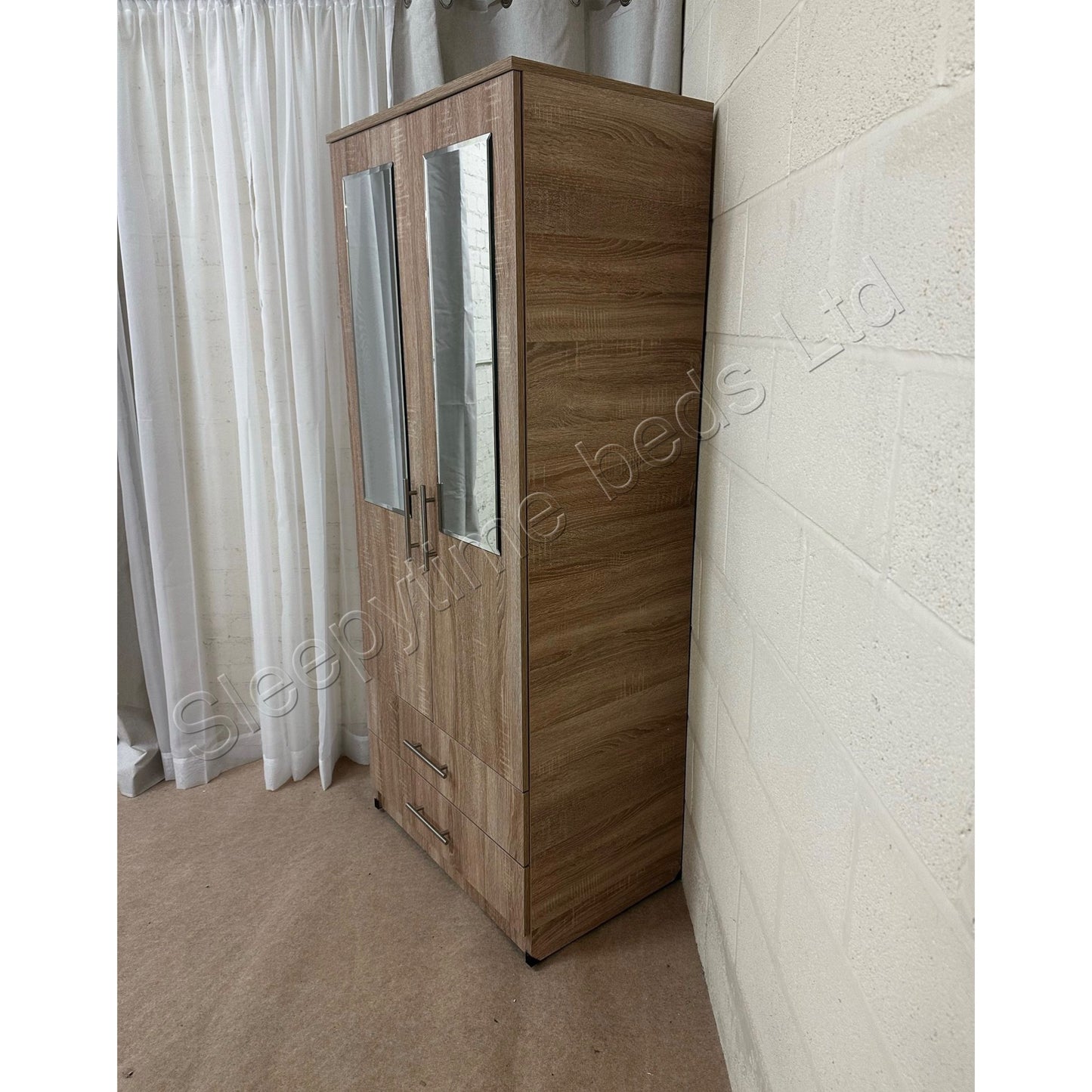 2 Door 2 Mirror Wardrobe