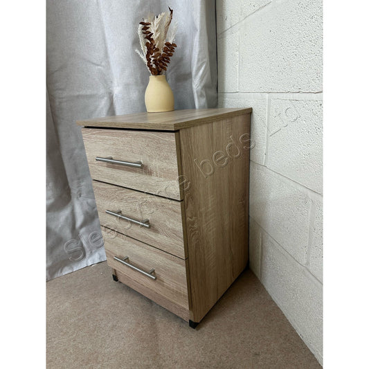 15" 3 Drawer Bedside